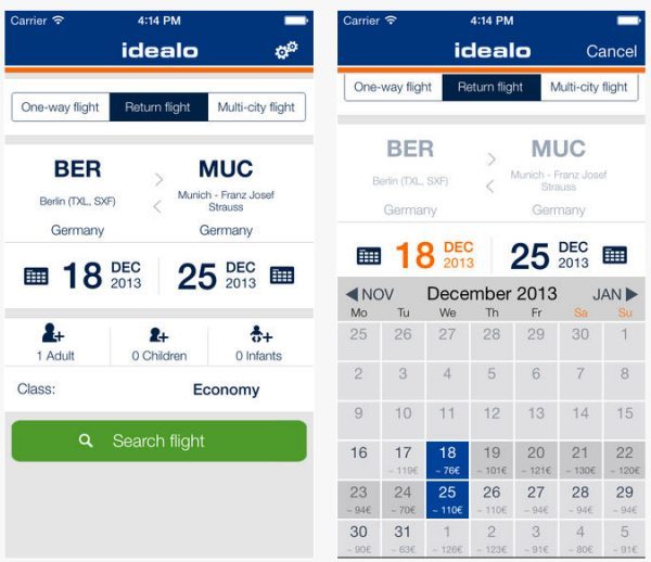 Find cheapest flights with new idealo app