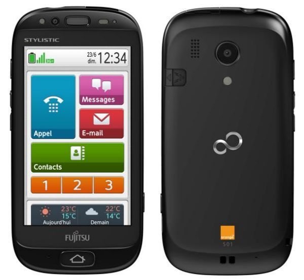Fujitsu Stylistic S01 smartphone with Orange aimed at elderly