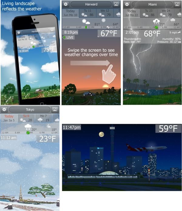 New YoWindow weather iPhone app with real-time landscape