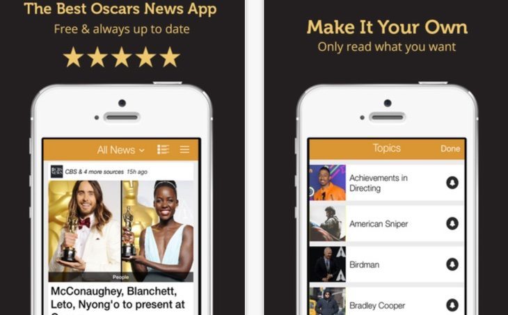 Oscars 2015 Awards news app