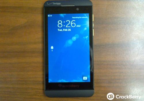 Verizon BlackBerry Z10 poses for the camera before release