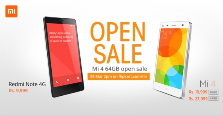 Xiaomi Mi4 open sale