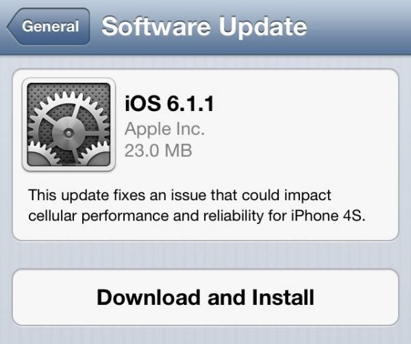 iOS 6.1.1 evasi0n killer update, fixes iPhone 4S 3G problems