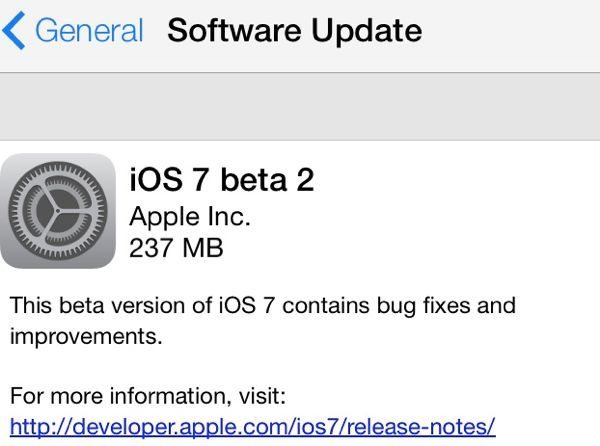 iOS 7 beta 2 full changelog for iPhone, iPad and mini