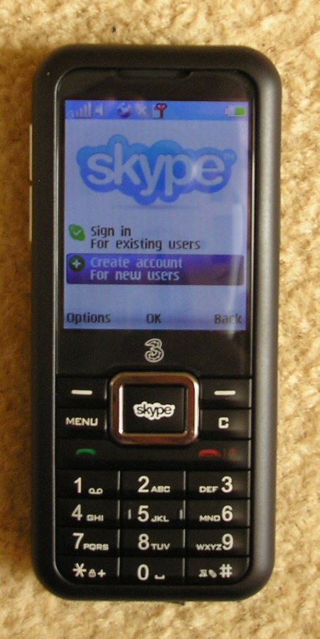 3skypephone showing skype