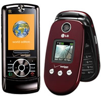 Motorola RIZR Z6c, and Red LG VX8350