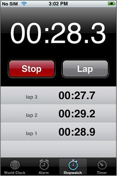 iPhone Stopwatch