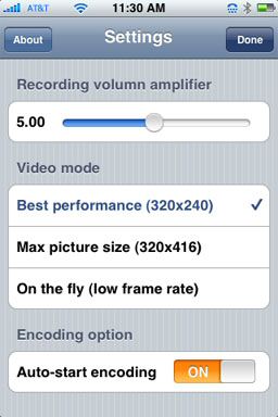 iPhone video recorder