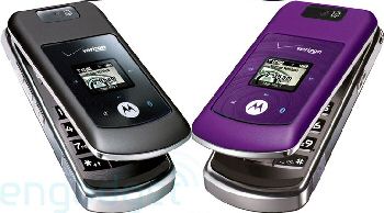Images of the Motorola V750 and W755 mobile phone for Verizon