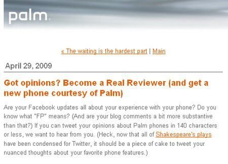 Would you like a FREE Palm Pre?