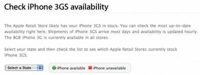 iPhone 3GS: 16GB and 32GB Online Availabilty Tracker