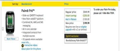 Palm Pre orders now accepted by Sprint