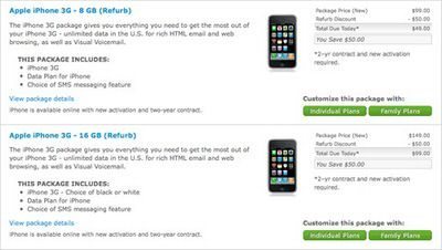iPhone 3G Refurb Price Drops to $49 from AT&T