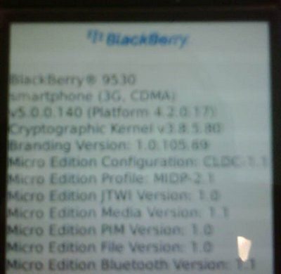 Unofficial BlackBerry OS 5.0.0.140 for BlackBerry Storm 95360 Available 