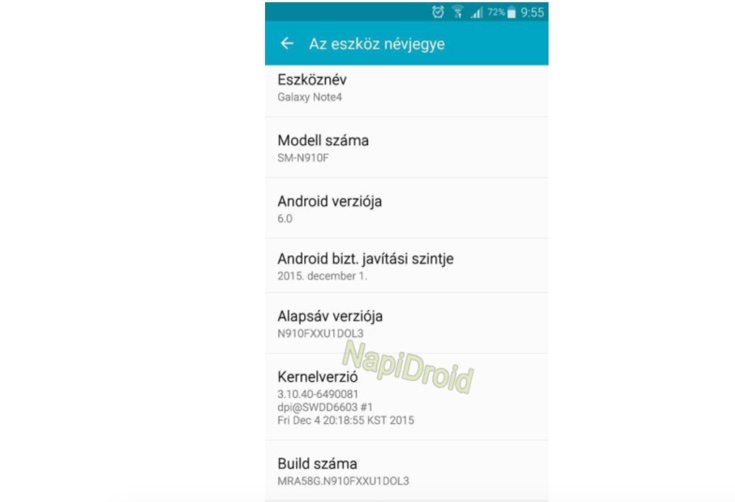 Galaxy Note 4 Marshmallow update arriving