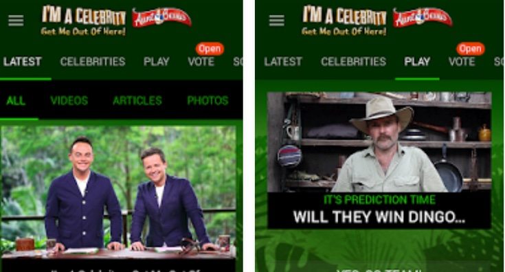 I'm a Celebrity app b