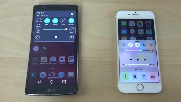 LG G Flex 2 vs LG G3 vs iPhone 6 b