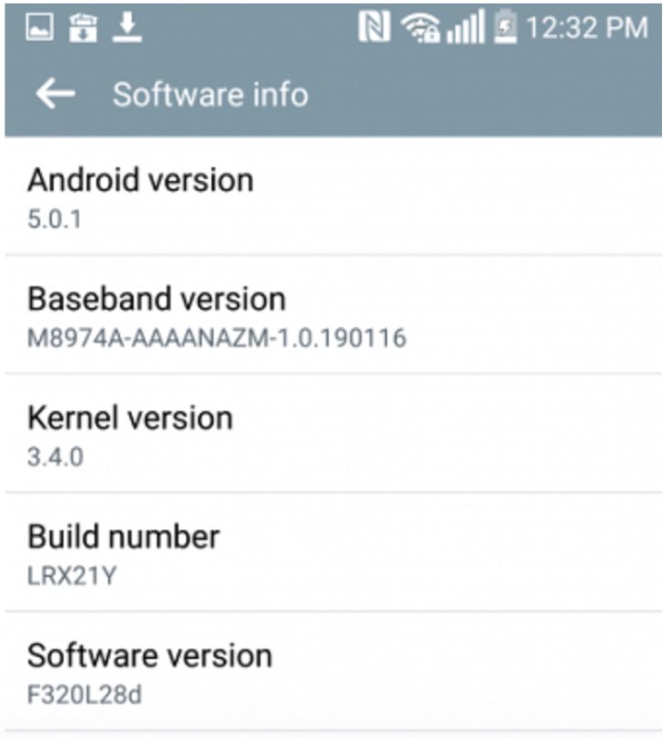 LG G2 Android Lollipop