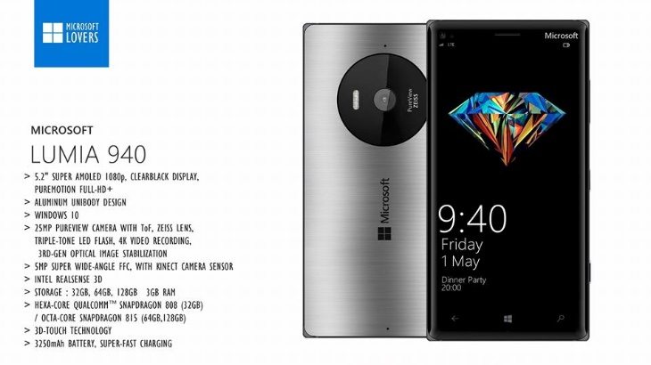 Lumia 940 and 940 XL designs c