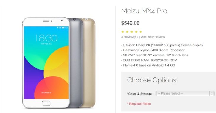 Meizu MX4 Pro price