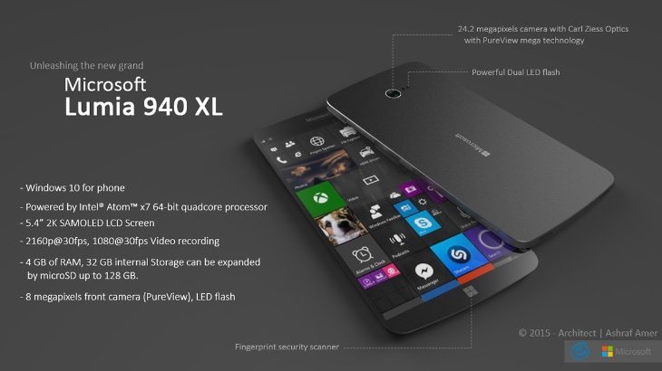 Microsoft Lumia 940 XL design