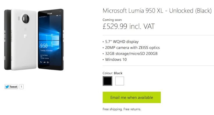 Microsoft Lumia 950, 950 XL price cuts b