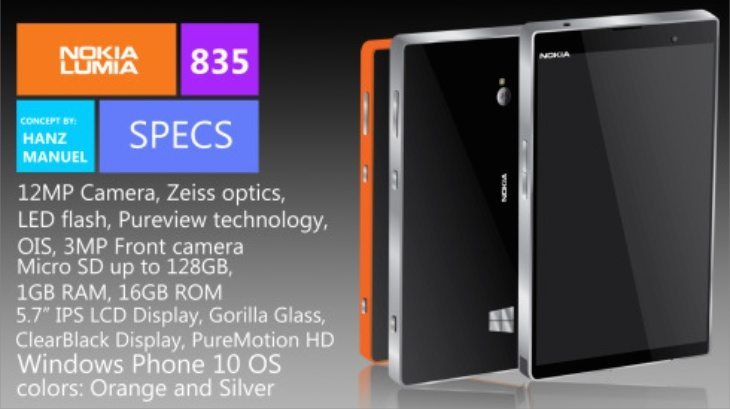 Nokia Lumia 835 design b