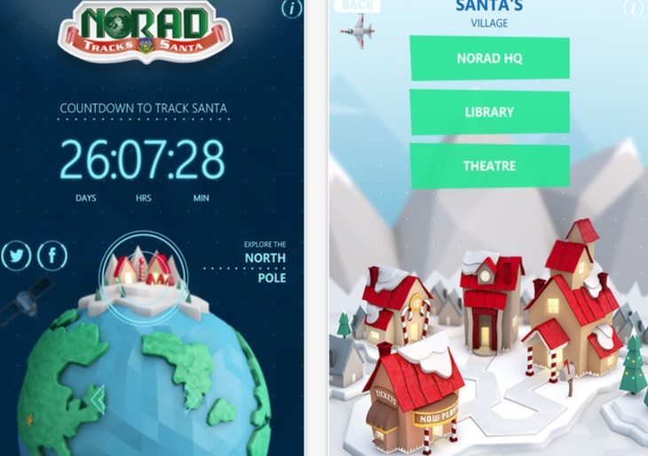 Norad Santa Tracker app