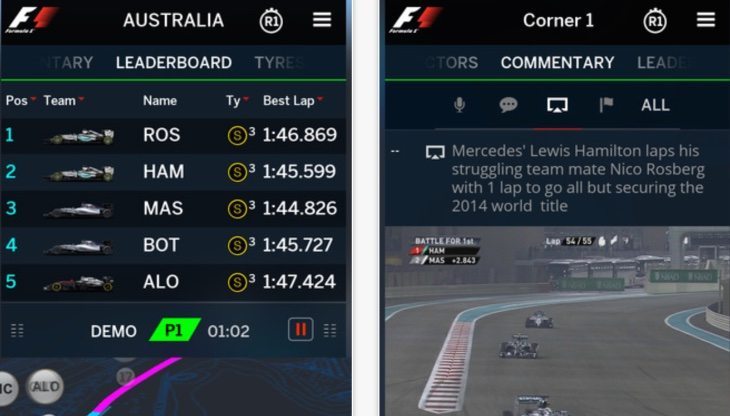 Official F1 app b