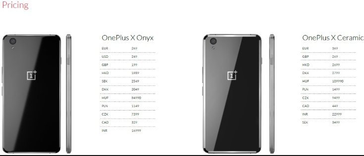 OnePlus X price announced