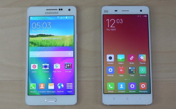 Samsung Galaxy A5 vs Galaxy S4 vs Xiaomi Mi4
