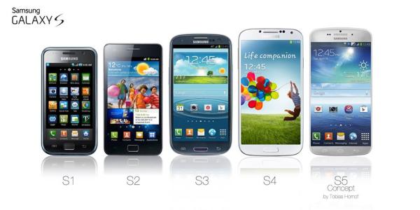 Samsung Galaxy S5 design compared to older models