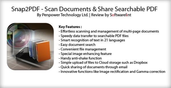 Snap2PDF iPhone app features