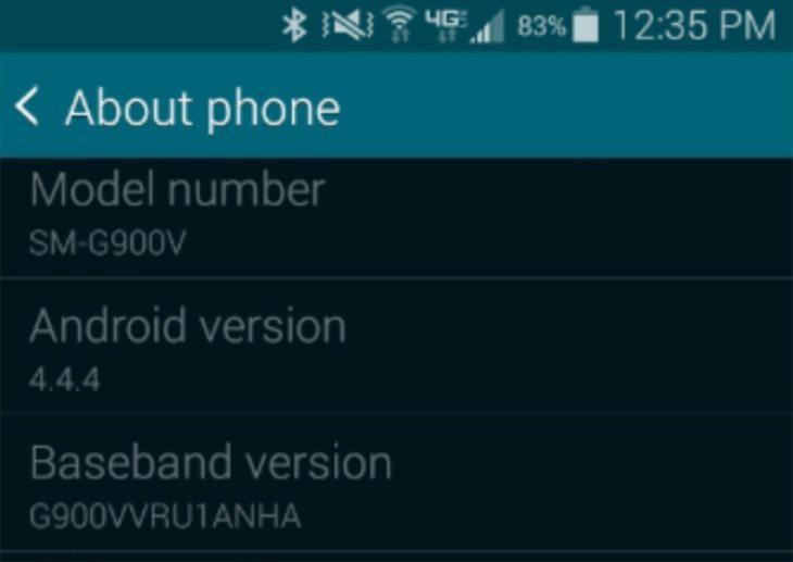 Verizon Galaxy S5 update