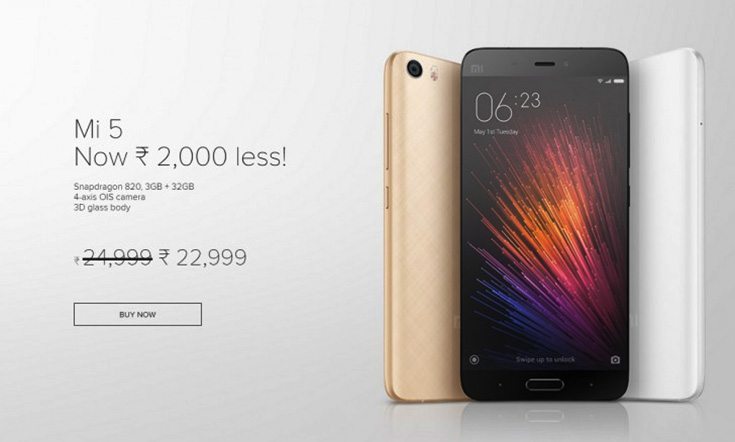 Xiaomi Mi 5 Price Drop