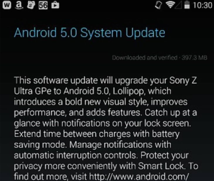 Xperia z Ultra update