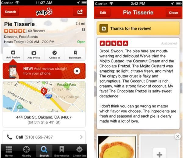 Yelp app brings in mobile reviews pic 2