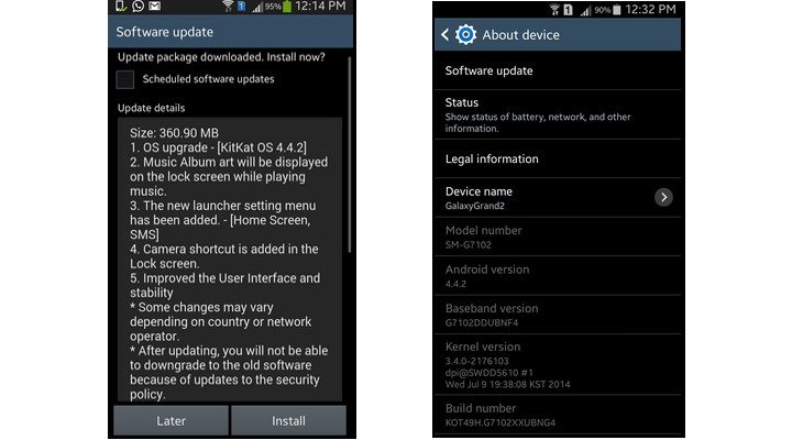 galaxy grand 2 kitkat update