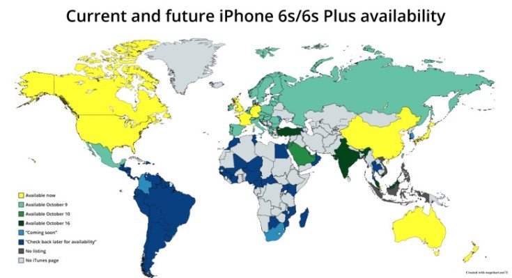 iPhone 6S global availability