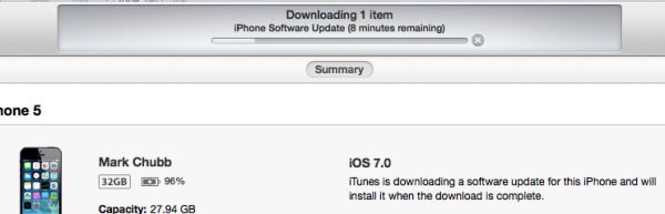 iphone 5 downloading iOS 7