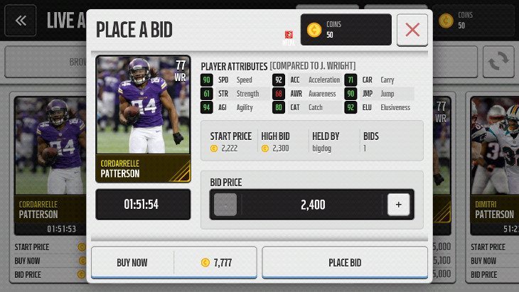 madden nfl mobile auction