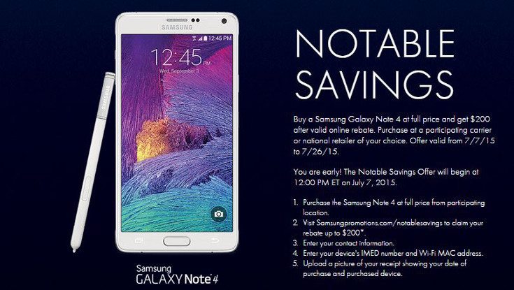 galaxy note 4 sale