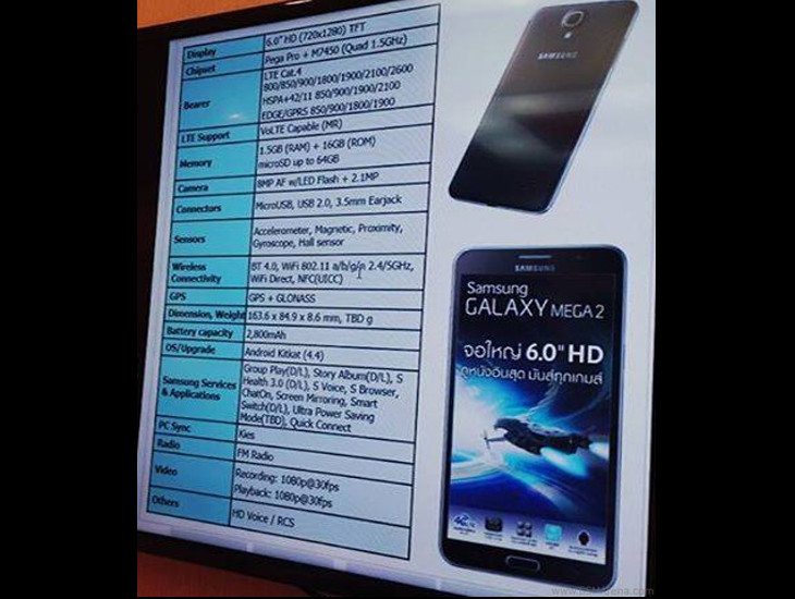 samsung galaxy mega 2 leak