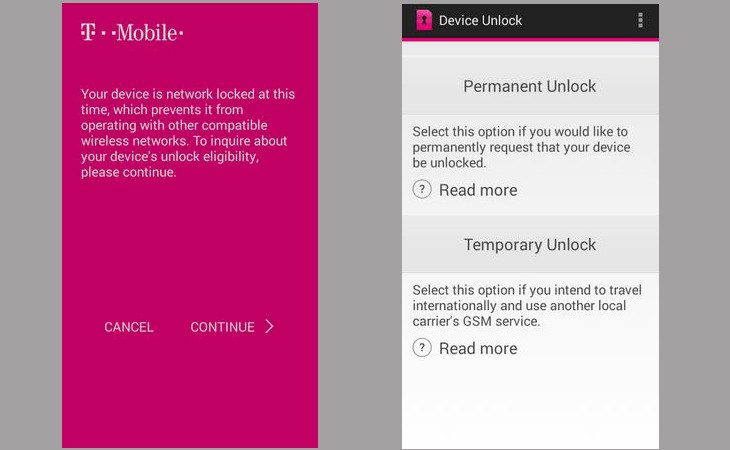 t-mobile device unlock